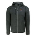 thumbnail image 2 of Men's Cutter & Buck  Heather Charcoal Washington Commanders  Helmet Mainsail Sweater-Knit Full-Zip Hoodie, 2 of 3