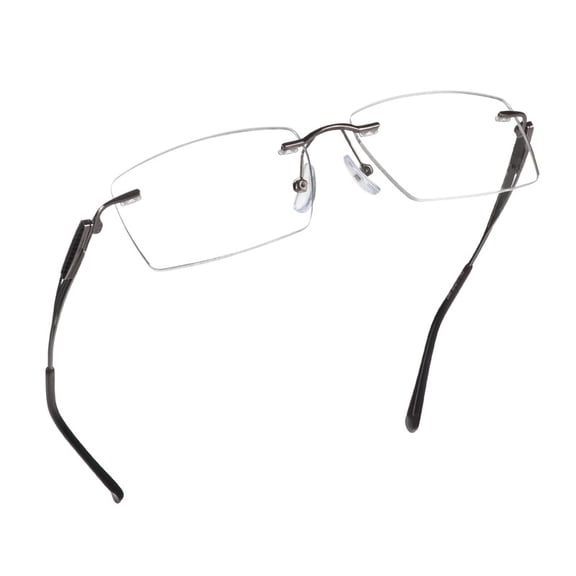 LifeArt Blue Light Blocking Glasses,Computer Reading Glasses,Alloy Rimless Frame,Stylish for Men&Women(Coffee, 1.00 Magnification)