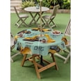thumbnail image 4 of Outdoor Tablecloth with Umbrella Hole for Patio/Picnic/Party/Camping, Construction Truck Waterproof Table Cloth Round Cover Washable, Cartoon Grips and Bulldozers Green (Dia 60"), 4 of 8