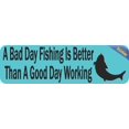 thumbnail image 2 of 10in x 3in A Bad Day Fishing Bumper Sticker Vinyl Decal Window Stickers Ski Decals, 2 of 6