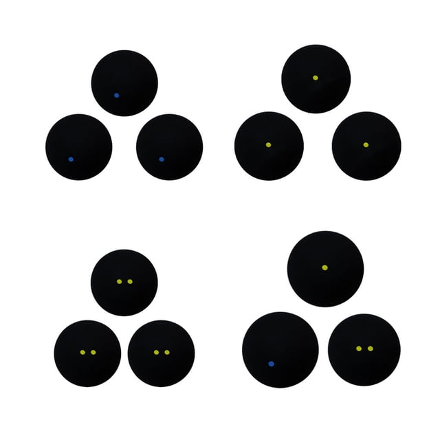 Ruiboury Noir Écologique et Sécuritaire - Balles de Squash d'Entraînement à Pois Bleus et Plusieurs Modèles Sont à Pois Bleus + Simple 1 Ensemble