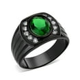 thumbnail image 1 of Bague en Acier Inoxydable avec Émeraude Synthétique pour Femmes Style TK3764 Taille 13, 1 of 5