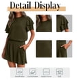 thumbnail image 5 of Cuteduck Women's Summer Short Sleeve 2-Piece Outfit Set Ruffle Sleeve Round Neck Top with Pocket Shorts Casual Outfit S-2XL, 5 of 8