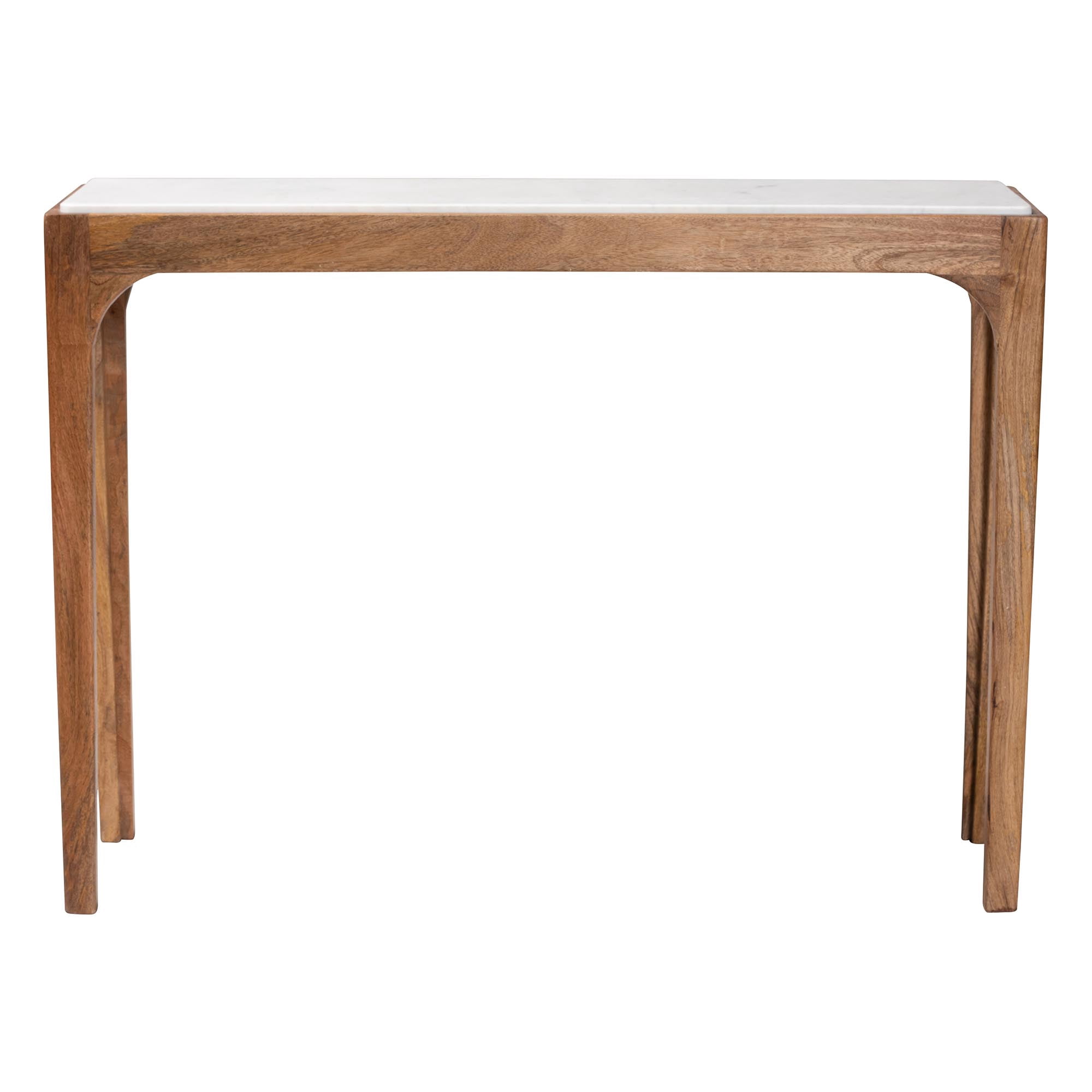Baxton Studio Lluvia Modern Console Table, Marble White