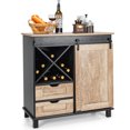 thumbnail image 1 of Costway Kitchen Buffet Storage Cabinet Sliding Barn Door Sideboard w/ Drawers Wine Rack, 1 of 10