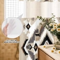 thumbnail image 3 of No Hook Shower Curtain, Black Brown Shower Curtains for Bathroom with See Through Top Window, Boho Vintage Southwestern Ethnic Geometric Waterproof & Washable Bath Curtain Extra Long 72"x96", 3 of 9