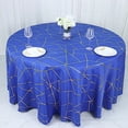thumbnail image 6 of BalsaCircle 120" Royal Blue Gold Metallic Geometric Design Polyester Round Tablecloth Catering, 6 of 8