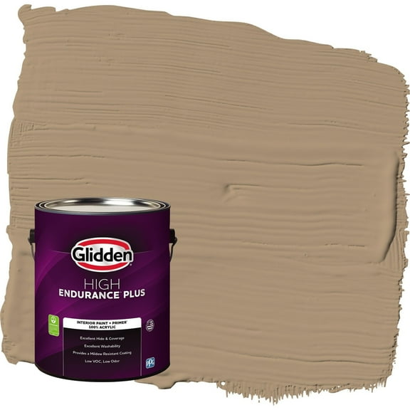 Glidden HEP Sauteed Mushroom / Beige Flat Interior Paint with Primer, 1 Gallon