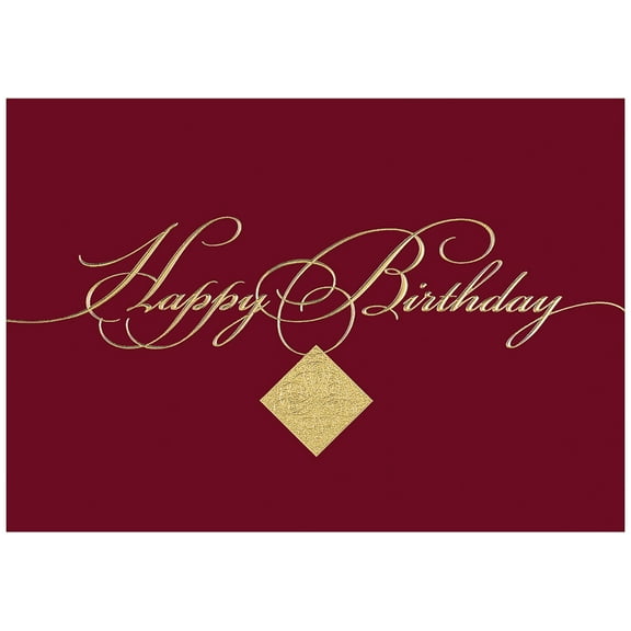 JAM Blank Birthday Card Sets, 25/Pack, Burgundy Birthday