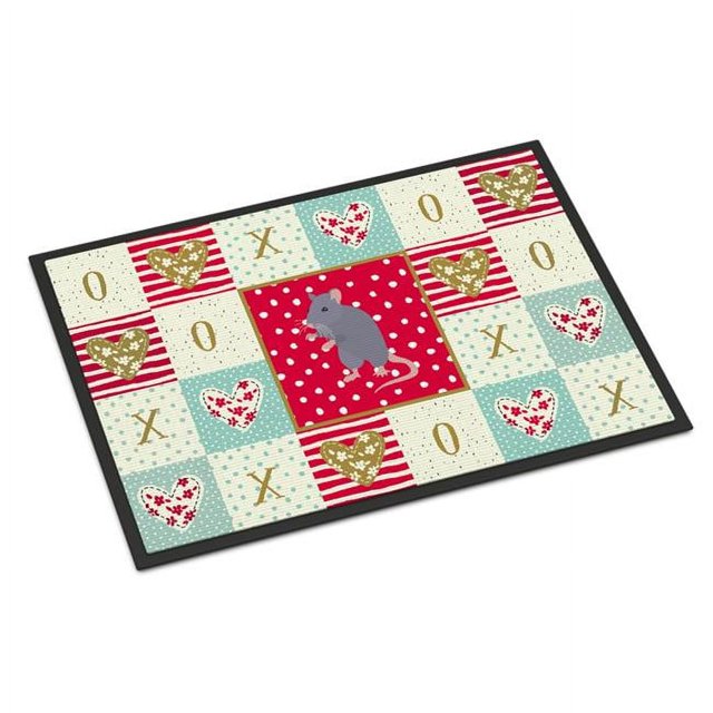 Carolines Treasures CK5457JMAT 24 x 36 in. Blue Rat Love Indoor or Outdoor Mat