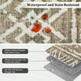 thumbnail image 3 of HIWEAVER Camel 8' x 10' Washable Boho Geometric Area Rug for Living Room Indoor Throw Carpet Modern Non-Slip Foldable Floor Cover for Dorm Home Decor, 3 of 6