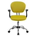 thumbnail image 7 of Emma + Oliver Mid-Back Yellow Mesh Padded Swivel Task Office Chair and Arms, 7 of 7