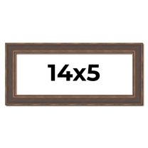 14x5 Frame Golden Caramel Solid Wood Bronze Picture Frame | 1.25 Inch Moulding Width | 0.5 Inch