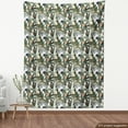thumbnail image 4 of Ambesonne Banana Leaf Fabric by the Yard Upholstery, Tropical Birds Leaves, 1 Yard, Fawn and Army Green, 4 of 5