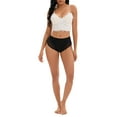 thumbnail image 2 of INSPIRE CHIC Women's Lace Mid-Waisted Underwear Comfortable Briefs, Available in Plus Size L Black, 2 of 5
