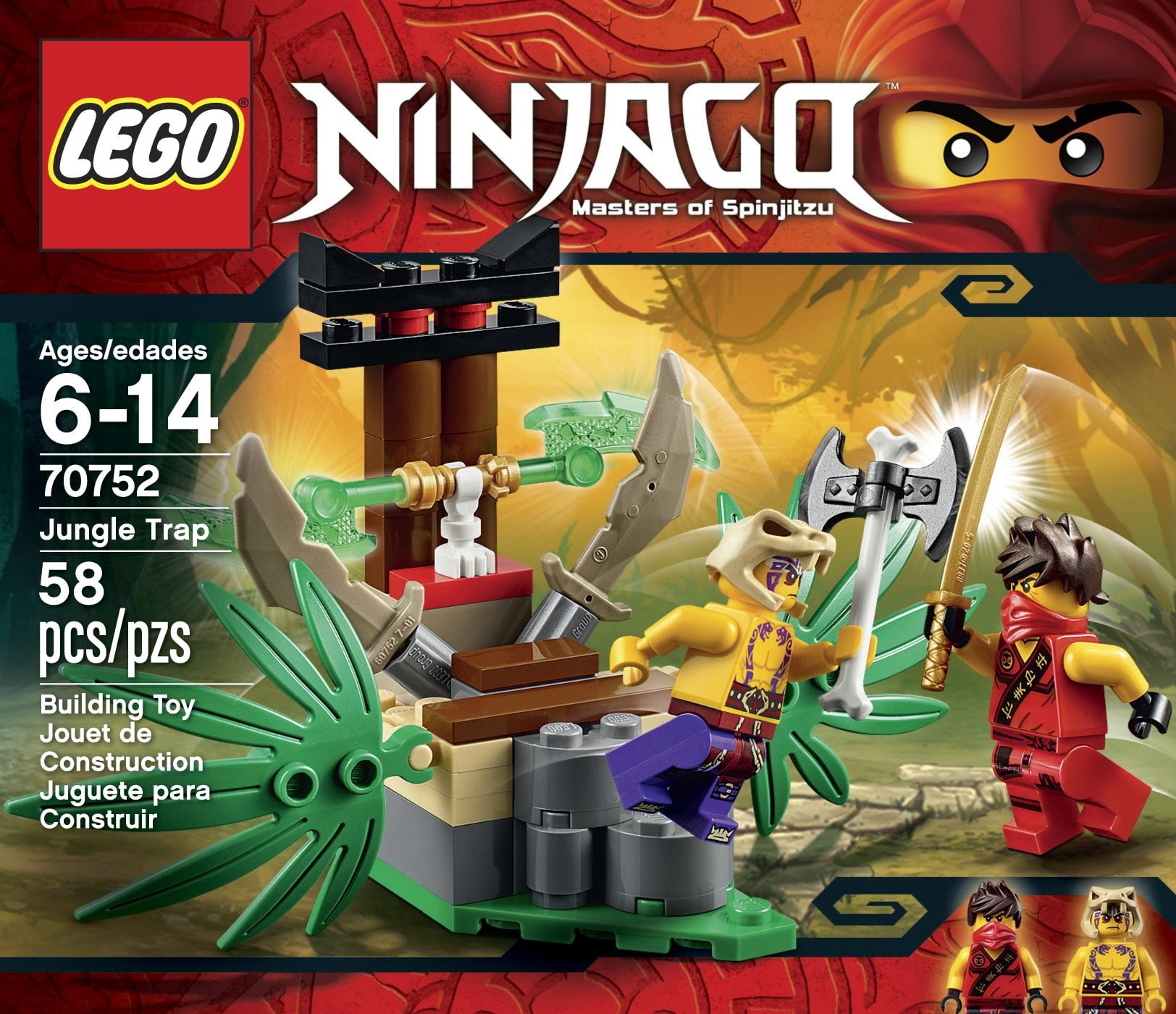 LEGO, Ninjago Jungle Trap Set, 70752, 58 Pieces with Minifigures