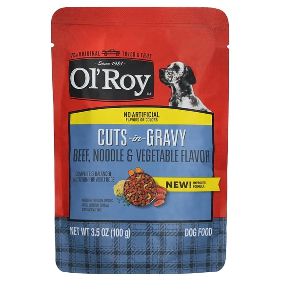 Ol' Roy Cuts-in-Gravy Beef, Noodle and Vegetable Flavor Dog Food, 3.5 oz Pouch