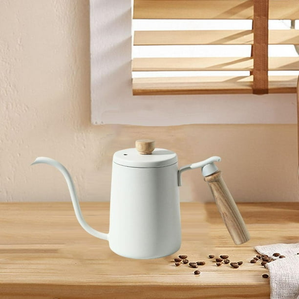 Pour Over Kettle, tetera con , tetera con mango de madera, boquil de flujo, acero inoxible, diseño antioxint goteo de café Macarena Hervidor de café