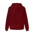 thumbnail image 3 of Kixjoy Fleece Lined Jacket Women Plus Size Thermal Zip Up Hoodie Casual Thick Winter Sweatshirt Jacket Women Drawstring Long Sleeve Hooded Coat with Pockets, Wine 3XL, 3 of 4