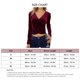 thumbnail image 3 of Camisa Con Dobladillo Cruzado, Blusas De Color Puro Suave A La Moda Pleuche Slim Fit Para Mujer Para Fiesta De Navidad ANGGREK Otros, 3 of 5