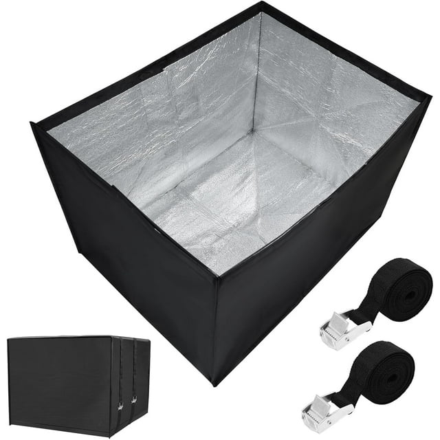 Insulated Air Conditioner Cover for Window Units, 3 Layers Waterproof Insulation Window Ac Covers Black Outdoor AC Protection Covers Dustproof Winter Window AC Cover for Outside Unit 26"L × 18"H ×21"D