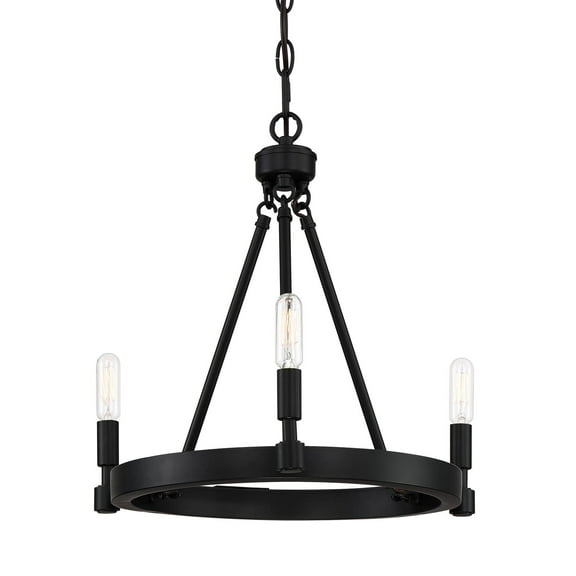 92583-BK-Designers Fountain-Fiora - 3 Light Chandelier     -Traditional Installation