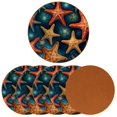 thumbnail image 2 of Starfish 6PCS Round Microfiber Leather Coasters Set, 11x11 cm/4.3x4.3 in Absorbent Drink Mats for Home, Kitchen, and Office - and Easy to Clean Table Coasters, 2 of 6