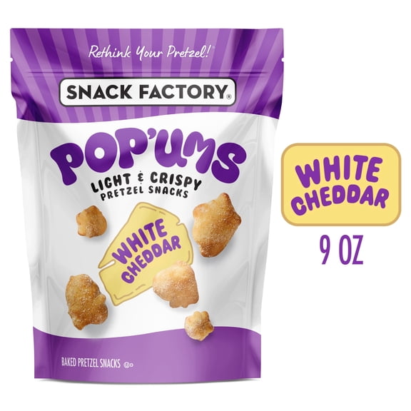 Snack Factory Pop'ums White Cheddar Pretzel Snacks, 9 oz Bag