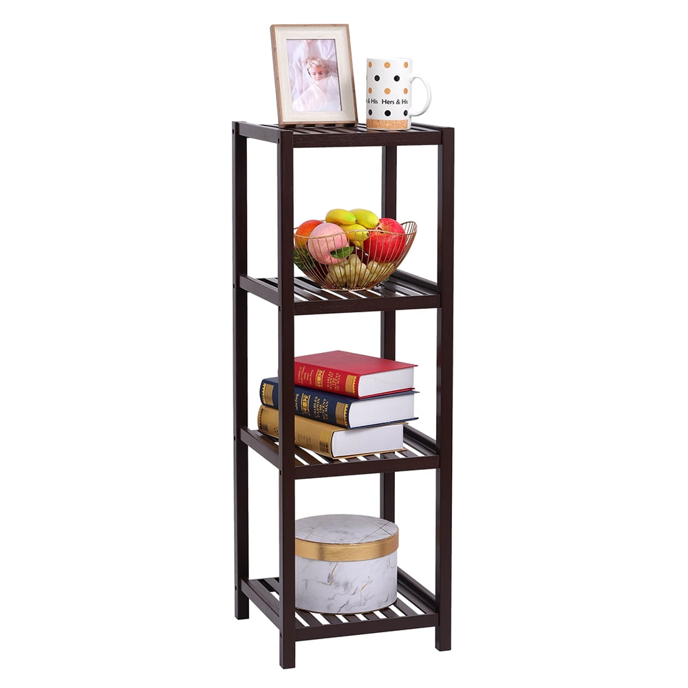 Kepooman Bamboo Bathroom Shelf - 4 Tier Bathroom Shelves Wall Mounted for Towel Storage Shelf, Multifunctional Bathroom Rack Organizer, Dark Brown Kepooman Bamboo Bathroom Shelf - 4 Tier Bathroom Shelves Wall Mounted for Towel Storage Shelf, Multifunctional Bathroom Rack Organizer, Dark Brown