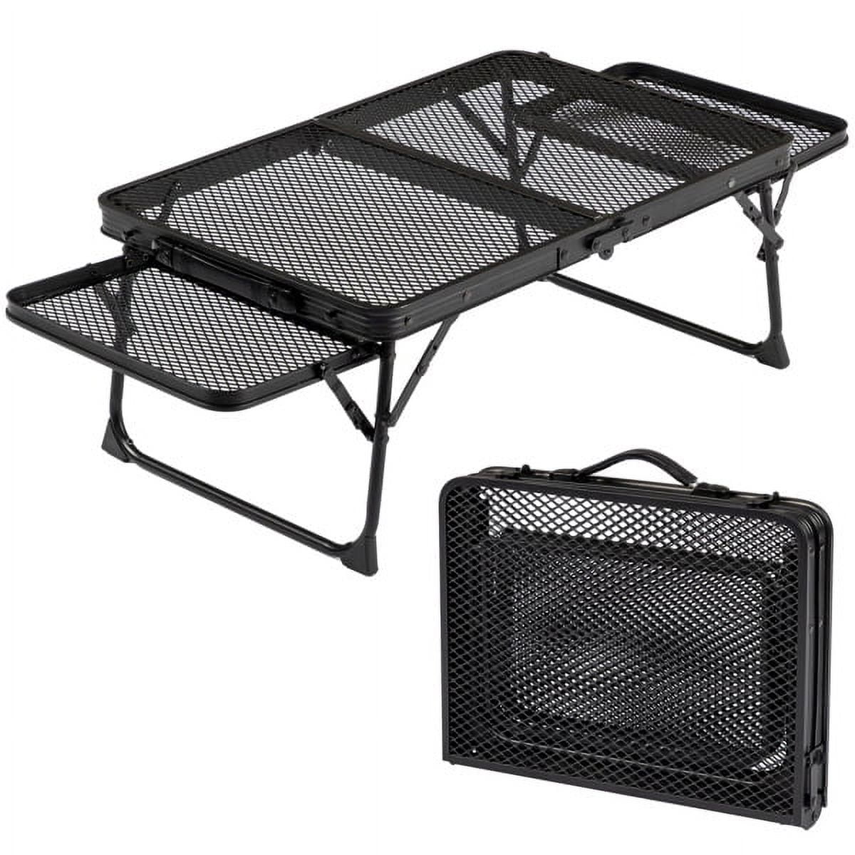 3ft Aluminum Folding Table with Wing Panels - Portable, Lightweight, Outdoor Camping Dining & Serving Table