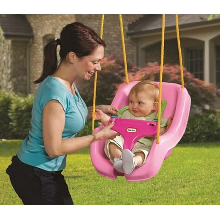 Little Tikes 2-in-1 Snug 'n Secure Swing - Pink (Brown (Best Knot For A Tire Swing)