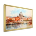 thumbnail image 2 of Designart "Historic Serenity of Vatican City I" Cityscapes Framed Wall Art Decor - Industrial Blue Rome Living Room Framed Canvas Art, 2 of 6