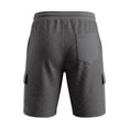 thumbnail image 6 of JTSRKL Men's Outdoor Cargo Shorts Solid Waffle Knit Drawstring Elastic Waist Multi Pocket Short Pants Lightweight Summer Beach Daily Casual Trunks Dark Gray XL, 6 of 7