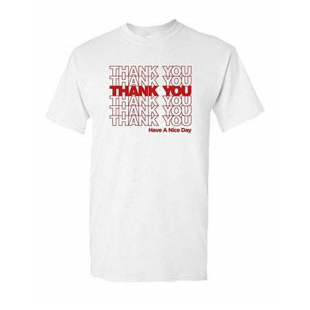 Thank You Bag Sack Tee Thankyou Shop Store Grocery Novelty Classic Funny Humor Pun Graphic Adult Mens