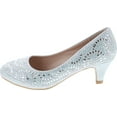 thumbnail image 2 of Forever Link Jemma-31 Womens Kitten Heel Jeweled Rhinestone Slide Slip On Pump Shoes, 2 of 7