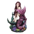 thumbnail image 2 of Siren Mermaid Sitting By Sunken Ship Anchor Skull Corals Ocean Graveyard Statue, 2 of 9