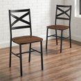 thumbnail image 2 of Chaises d'Appoint Industrielles en Bois (Lot de 2) - Noyer Foncé, 2 of 9