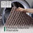 thumbnail image 4 of FRABE Luxury Bathroom Rug, Ultra Soft Quick Dry Bath Mat, Non-Slip Absorbent Thick Chenille Bath Rug, Cozy Braid Design Floor Mat for Bathtub, Sink, Laundry, Bedroom, Brown, 16"x24", 4 of 9