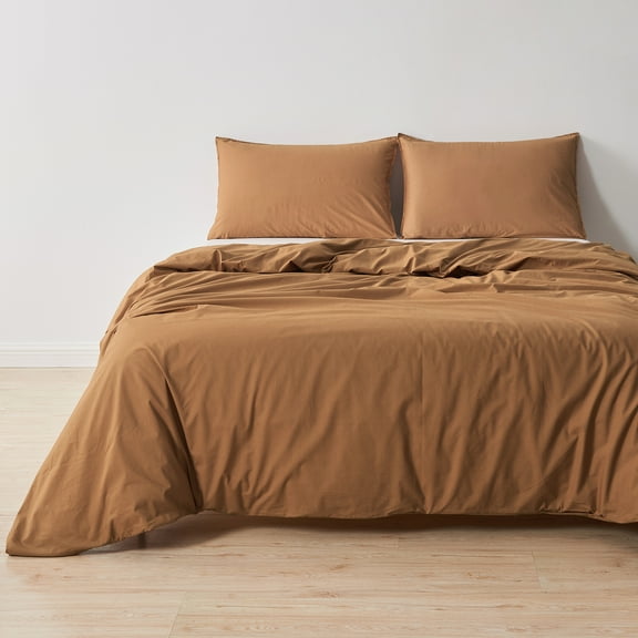 Great Bay Home Pima Cotton Percale Duvet Cover Set, Crisp & Cool, 2-Piece Set (Canyon, Twin / Twin XL)