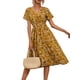 thumbnail image 2 of Txlixc Vestido de Verano para Mujer, Estampado Floral Cuello en V Manga Corta Falda Casual de Cintura Delgada para Damas, 9 Colores Txlixc  Estilo de ocio, 2 of 7