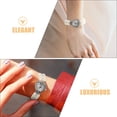 thumbnail image 3 of 2 relojes de pulsera analógicos de cuarzo con pulsera de perlas de cristal para mujer, elegantes relojes para fiestas, graduaciones y ocasiones especiales, 3 of 8