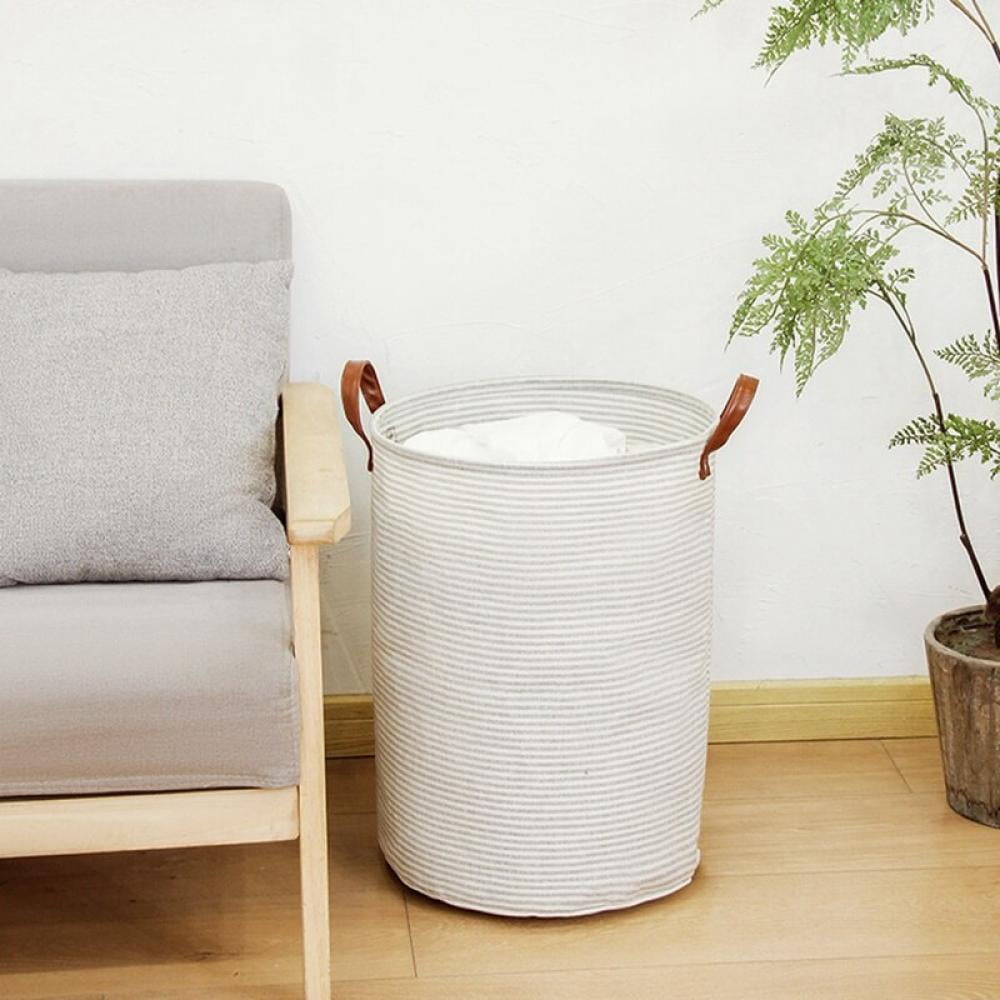 Final Clearance! Cotton Large Woven Storage Basket Durable Rope Storage Basket Kids Laundry Basket Suitable for Blankets Toy Towels Childcare Baskets with Hand, White