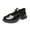 Black, variant on Shoes for Kids Mary Jane Girls Dress Shoes School Shoes for Girls Non-Slip Party Wedding Low Heel Flats Shoes Black 33