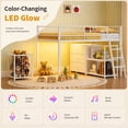 thumbnail image 5 of Zimtown Twin Size Low Loft Bed with Toy Storage and LED Light, Metal Bunk Bed Frame with Reversible Ladder,White, 5 of 9