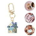 thumbnail image 3 of Unique Bargains 1 Pc Handbag Charms Keychains Flower House Bag Accessories Blue, 3 of 5