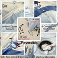 thumbnail image 5 of MorroMorn Blue Duvet Cover Queen for Boys 100% Cotton, 3 Pcs Bed Set Cute Bedding Sets, 1 Comforter Cover 2 Pillow Cases, Soft Breathable Sweat-Absorbent Kids Teen Toddler (Skipper, Full/Queen), 5 of 6