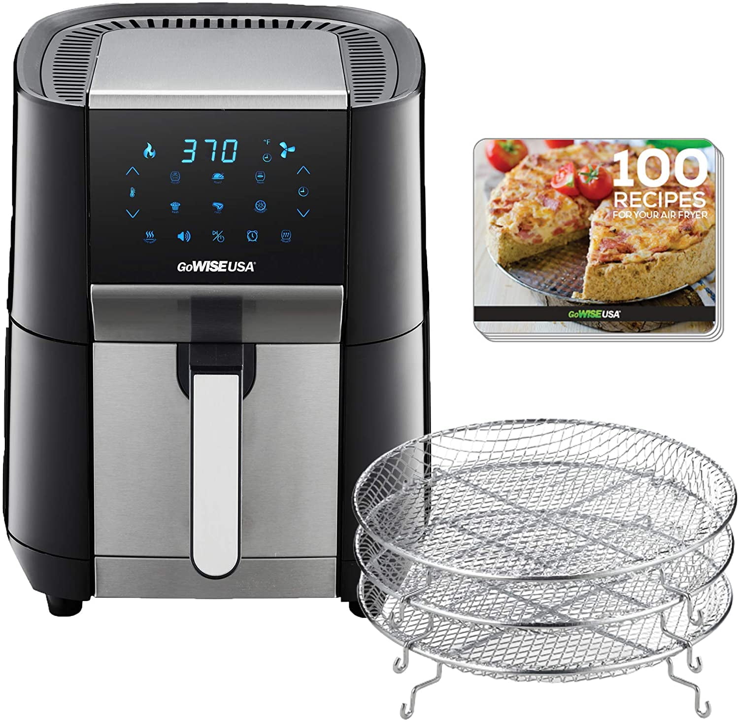 GoWISE USA GW22953 4-Quart Air Fryer with Viewing Window and 8 Presets Black 4.6 
