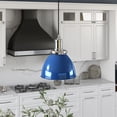 thumbnail image 2 of Evelyn&Zoe Madison 8" Wide Pendant with Metal Shade in Blue/Polished Nickel/Blue, 2 of 7