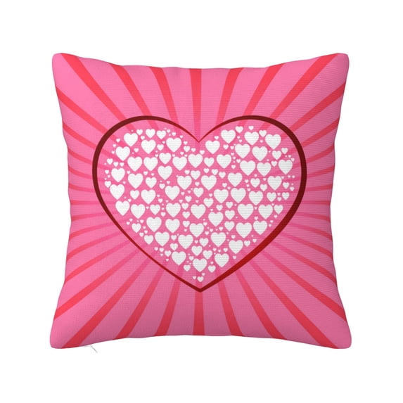 ZICANCN Pink Heart Decorative Throw Pillow Covers, Bed Couch Sofa Decorative Knit Pillow Covers for Living Room Farmhouse, 20"x20"