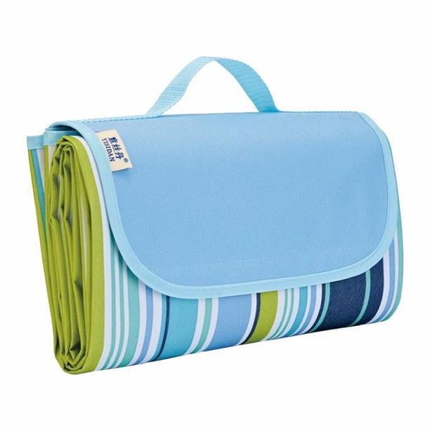 Manta de picnic y arena a prueba de Durable plegable extra grande Mat para viajes al aire libre playa parque portátil con bolsa de viaje Azul 79 In. X 59 In